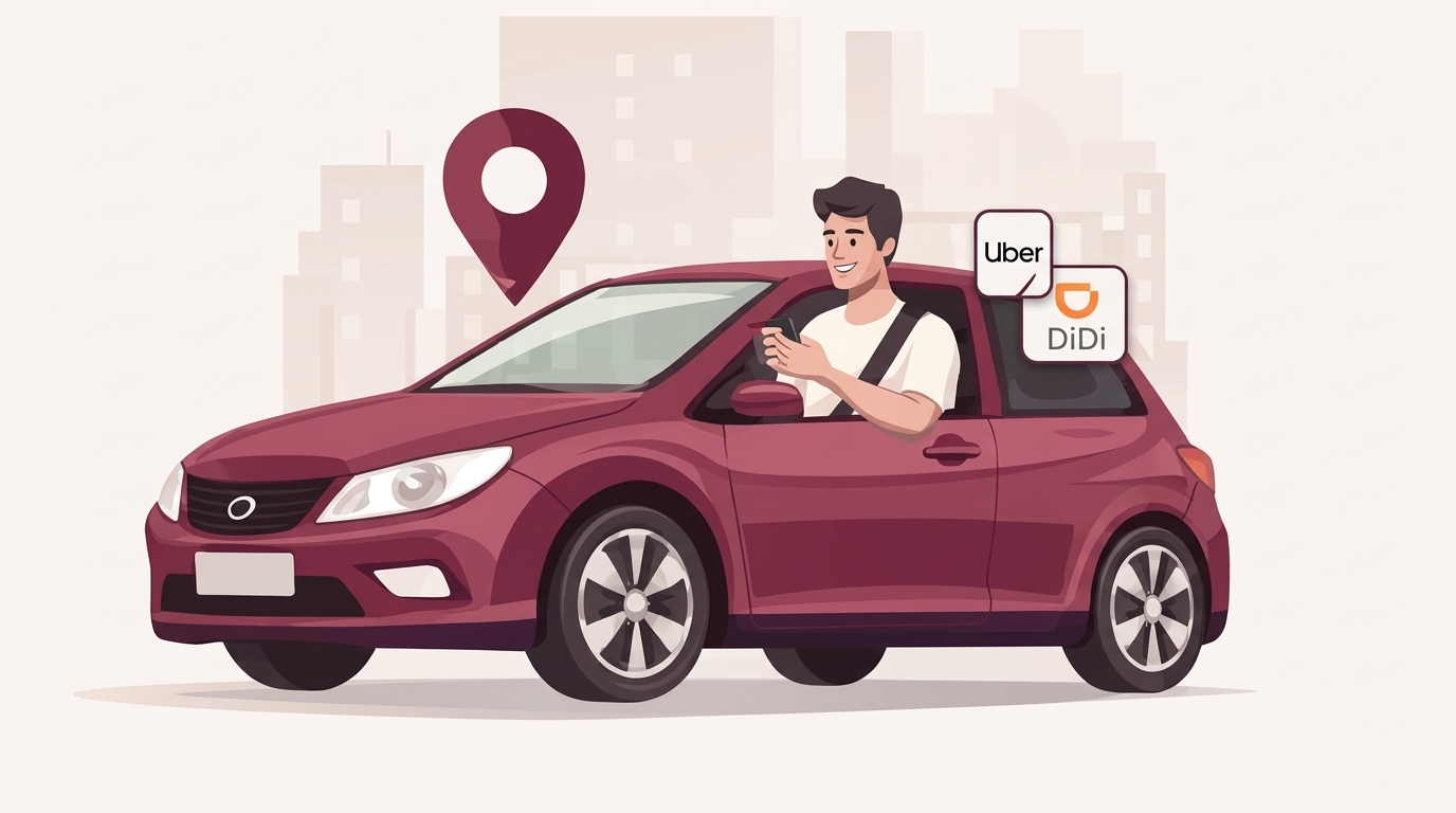 Auto moderno listo para Uber y DiDi